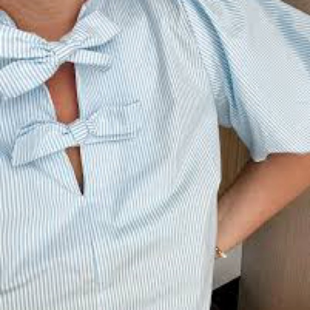 Kate Spade Blue Striped Blouse - Picture 6 of 6